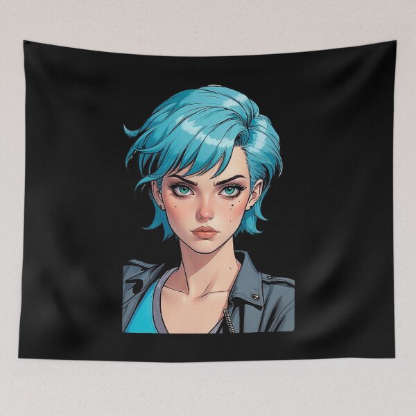 Item preview, Blue Hair Comic Book Girl designed and sold by waterhutch.