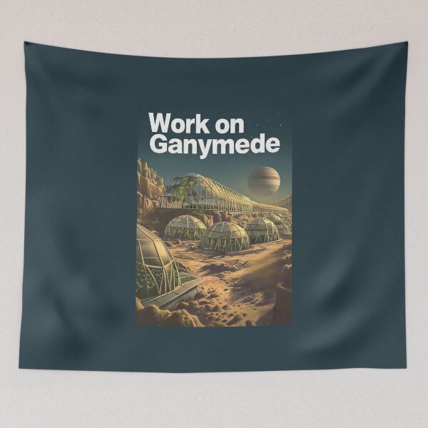 Item preview, Work on Ganymede - Vintage Poster Style - Sci-Fi designed and sold by Fenay Designs.