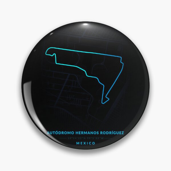 Artikelvorschau, Rennstrecke Autodromo Hermanos Rodríguez in Mexiko im Neon-Stil in blauer Farbe entworfen und verkauft von Jerhus.