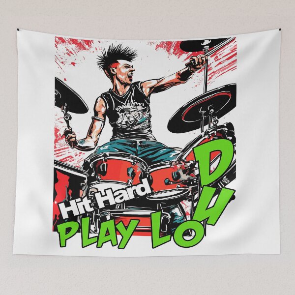 Item preview, Hit Hard, Play Loud designed and sold by Concept-Hub.