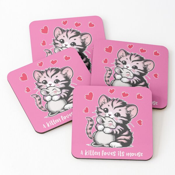 Item preview, A kitten loves its mouse designed and sold by BurmaArtProject.