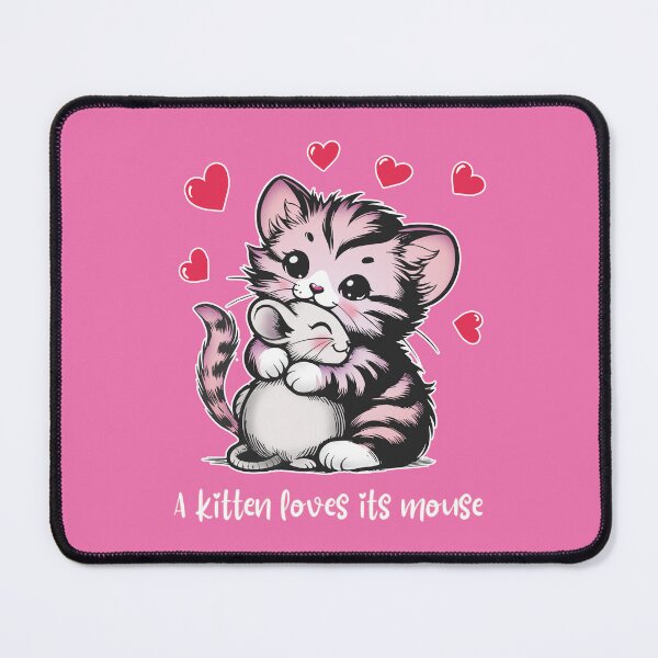 Item preview, A kitten loves its mouse designed and sold by BurmaArtProject.