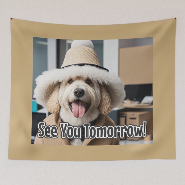 Item preview, AI-Generated Dog 02 "See you tomorrow" designed and sold by Cliff-Qi.