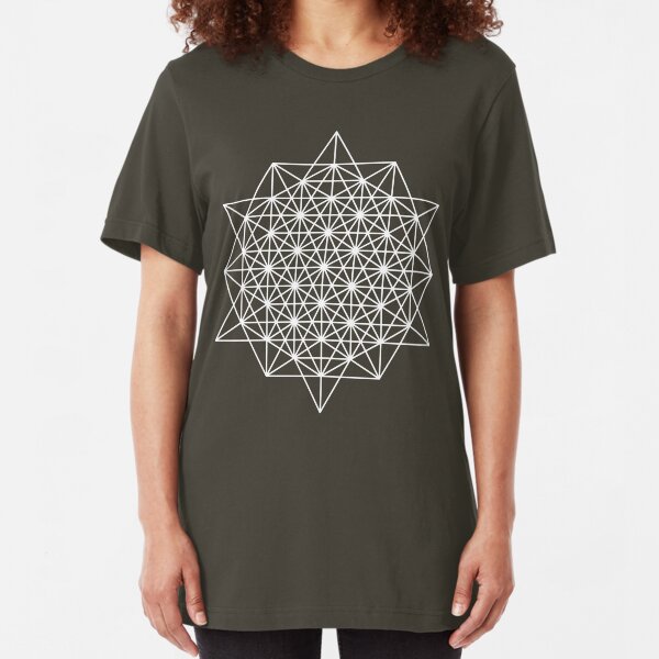 64 cell grid (dark background) Slim Fit T-Shirt