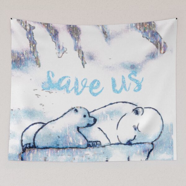 Aperçu de l'œuvre Sauvez-nous (Glittery, icey Edition) créée et vendue par asanaworld.