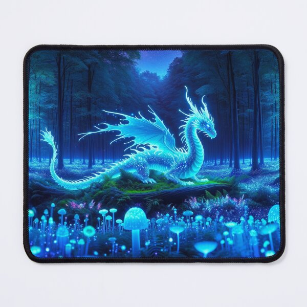 Item preview, Enchanted Forest: Illuminated Dragon, Glowing Mushrooms Art designed and sold by Fantasy Masterpiece.