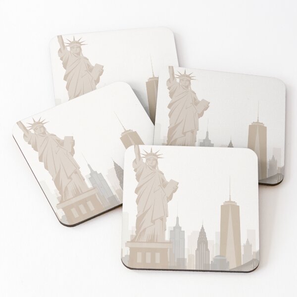 Item preview, Beige Minimalist New York Skyline Print designed and sold by ALAlNA.