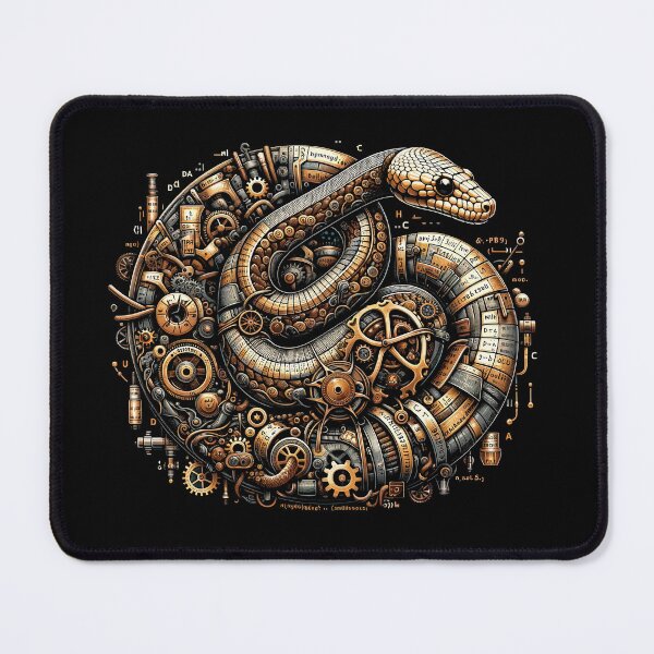 Item preview, Steampunk Synthesis: Python Mechanics in Motion designed and sold by TuringTacoTales.