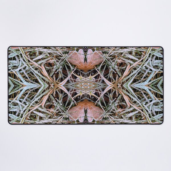 Item preview, Frost on grass pattern with oak leaves designed and sold by Robin3DT.