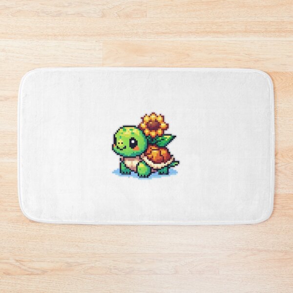 Item preview, Cute turtle with sunflower pixelart designed and sold by Luvrr Pixels.