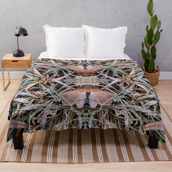 Item preview, Frost on grass pattern with oak leaves designed and sold by Robin3DT.