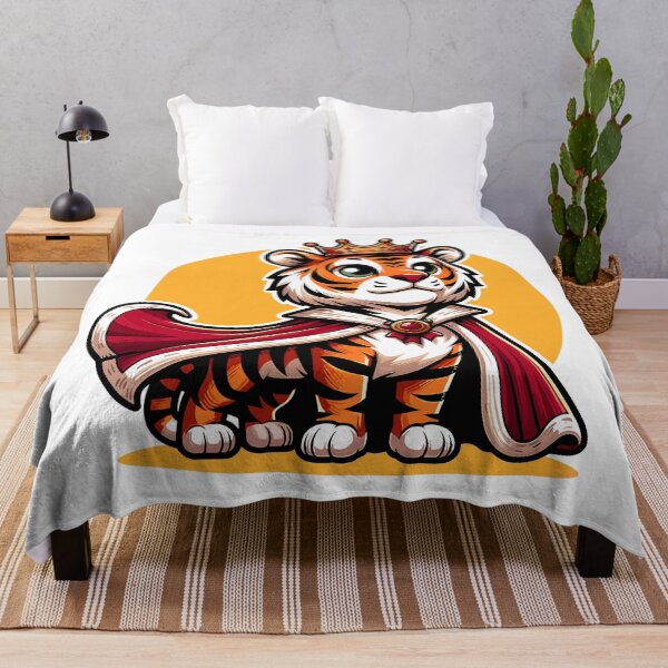 Item preview, Majestic Tiger King: Regal and Proud Cartoon Design designed and sold by SerhiiArt.