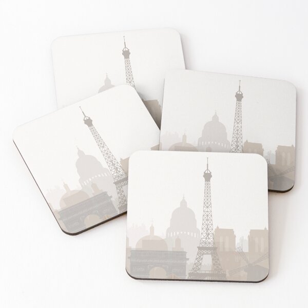 Item preview, Beige Minimalist Paris Skyline Print designed and sold by ALAlNA.