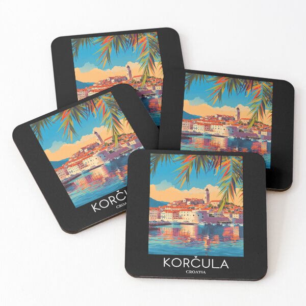 Item preview, A Pop Art Travel Print of Korčula - Croatia  designed and sold by StudioRedKoala.