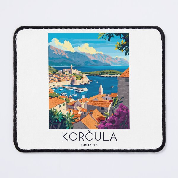 Item preview, A Pop Art Travel Print of Korčula - Croatia  designed and sold by StudioRedKoala.