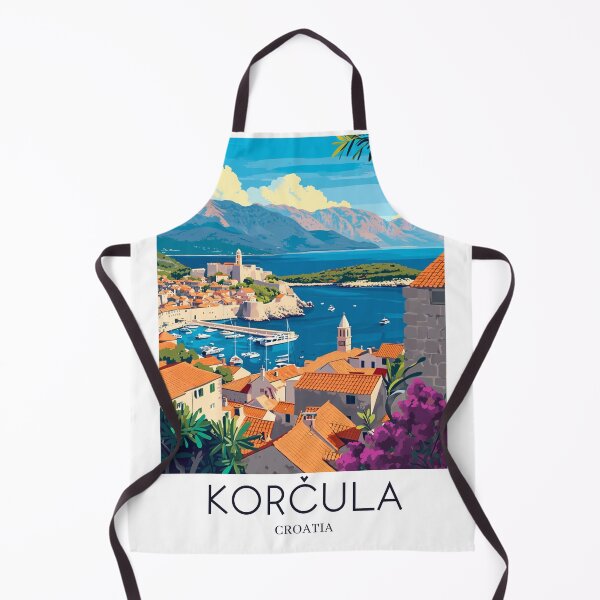 Item preview, A Pop Art Travel Print of Korčula - Croatia  designed and sold by StudioRedKoala.