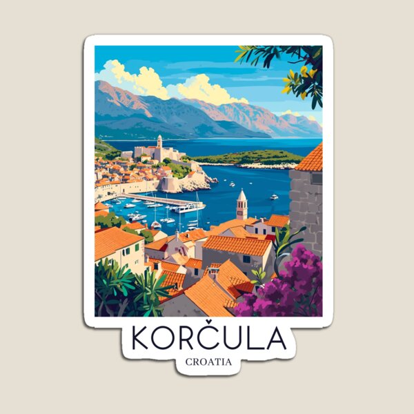 Artikel-Vorschau von A Pop Art Travel Print of Korčula - Croatia , designt und verkauft von StudioRedKoala.