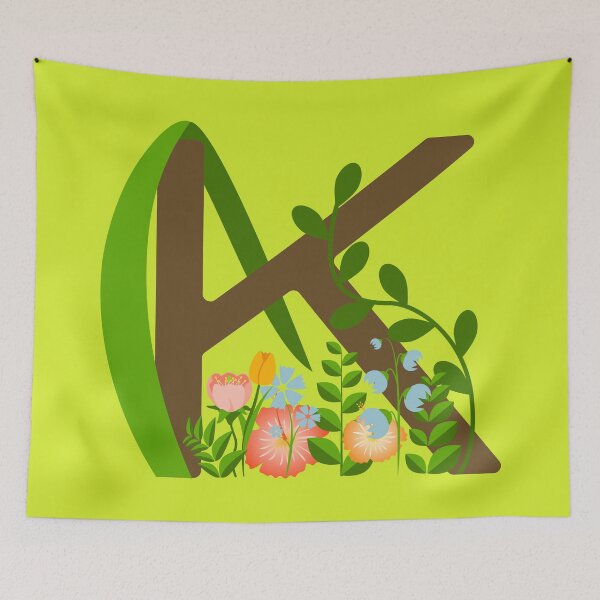 Item preview, Capital letter K monogram design element and wildflowers designed and sold by CutieBlue.