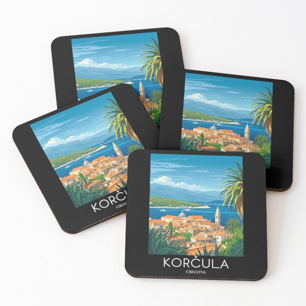 Item preview, A Pop Art Travel Print of Korčula - Croatia  designed and sold by StudioRedKoala.