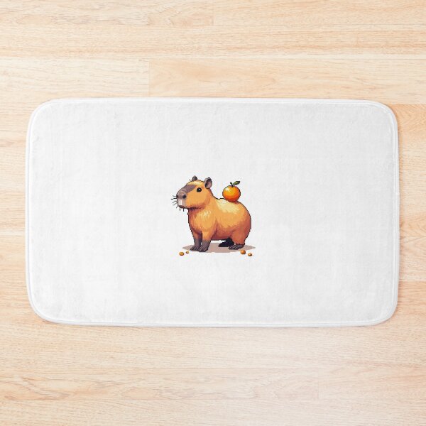 Item preview, Capybara with orange on back pixelart designed and sold by Luvrr Pixels.
