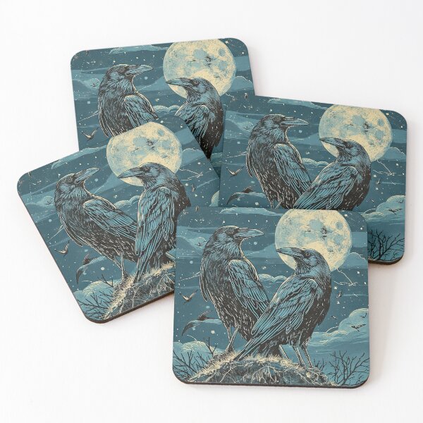 Item preview, Huginn and Muninn with Full Moon (Variation) designed and sold by OccultDreams.
