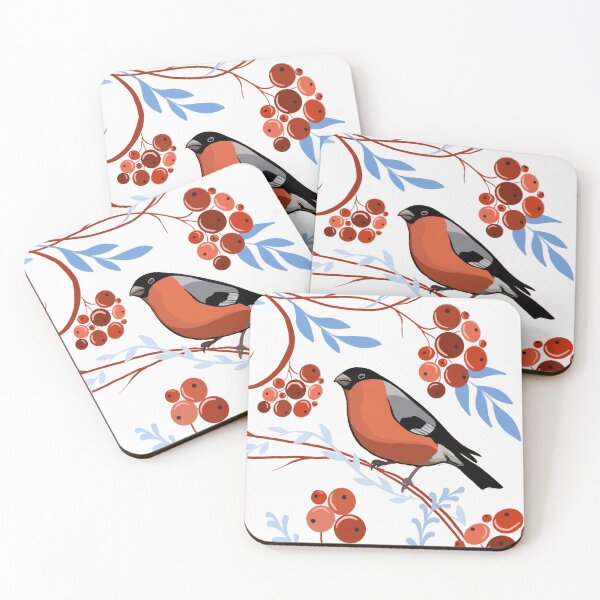 Item preview, red  birds, bullfinches  and red berries designed and sold by Hennagirl.