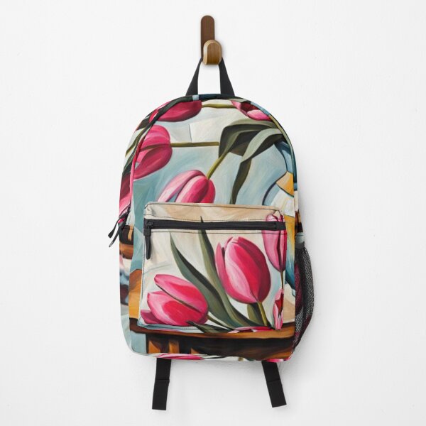 Item preview, Vase of pink tulip flowers designed and sold by JackFreestone.