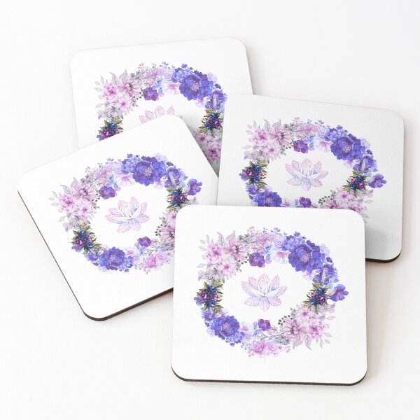 Item preview, Purple and Blue Wreath of Flowers designed and sold by tomorrowsart.