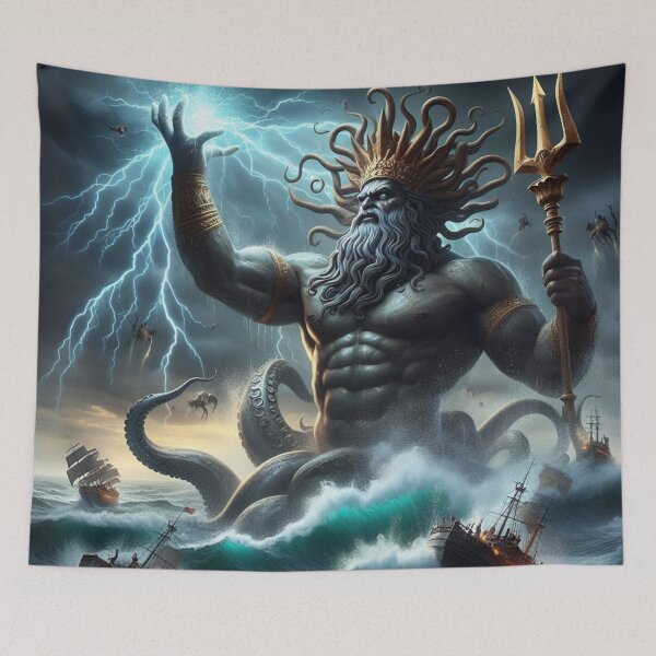 Item preview, Poseidon repelling the attack of warships designed and sold by 2012DreamVision.