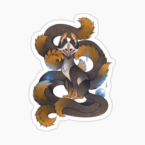 Black and Gold Kitsune Sticker