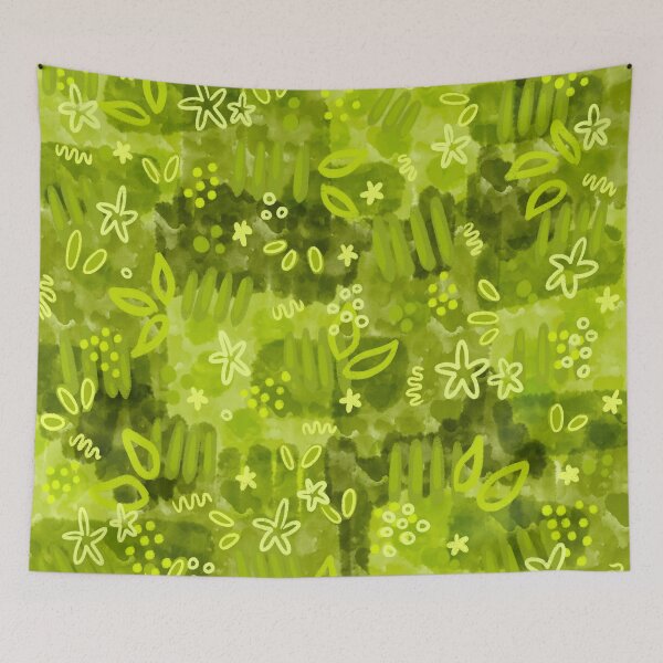 Item preview, Shades of Green Leafy Abstract Pattern designed and sold by GraceMakes03.