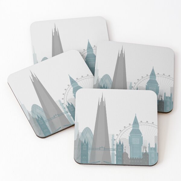 Item preview, Navy and Grey Minimalist London Skyline Print designed and sold by ALAlNA.