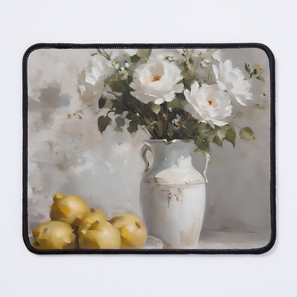 Item preview, White Flower Vase Art Print, Vintage Farmhouse Kitchen Art designed and sold by JM-ESTONIA.