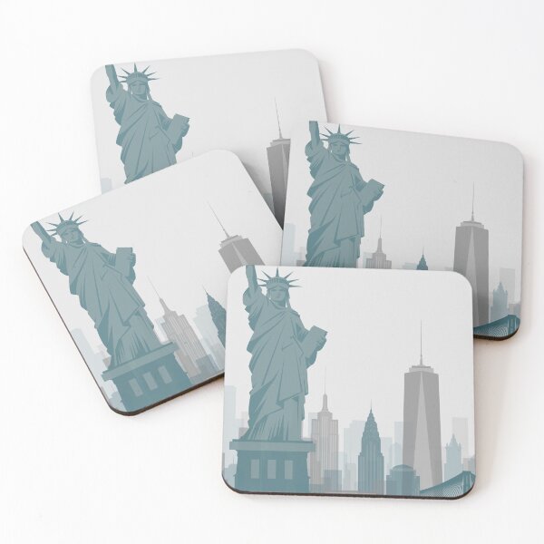 Item preview, Navy and Grey Minimalist New York Skyline Print designed and sold by ALAlNA.