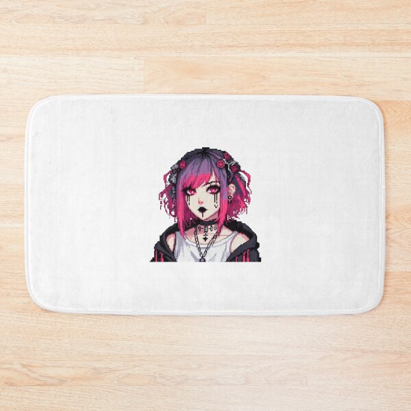 Item preview, Alternative girl with purple/pink hair pixelart designed and sold by Luvrr Pixels.