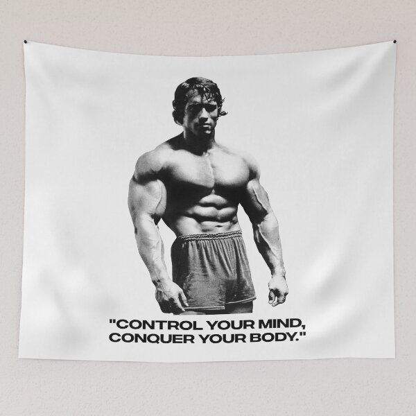 Item preview, Stoic Quote "Control your mind, conquer your body." Arnold. schwarzenegger Fan art designed and sold by HuzaifaNaveedh.