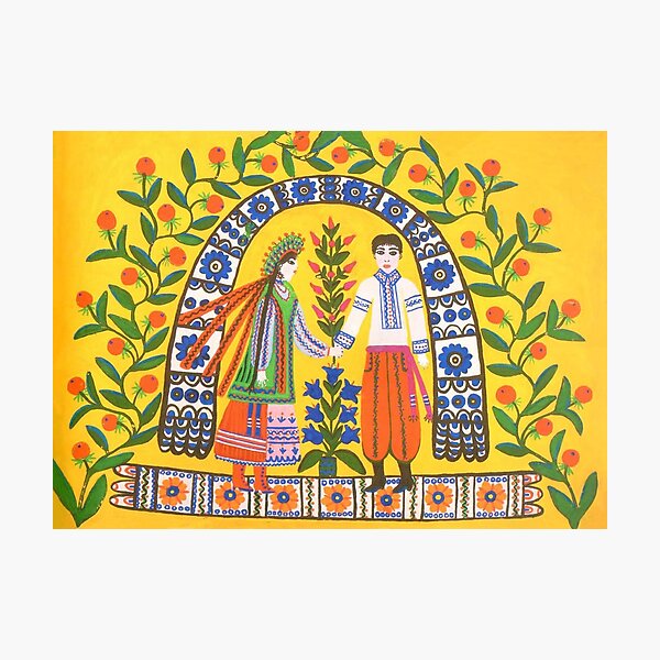 Item preview, Ukraine, Ukrainian Art, Pigeon and Dove, Canvas Print, Maria Primachenko Art, Folk Art, Naïve Art (Primitivism), Home Decor designed and sold by BeezyArt.