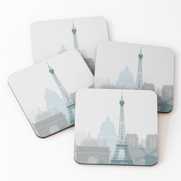 Item preview, Navy and Grey Minimalist Paris Skyline Print designed and sold by ALAlNA.