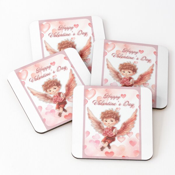 Item preview, Valentine card with baby angel Cupid with wings St Valentine's Day postcard Watercolor  designed and sold by Createya.