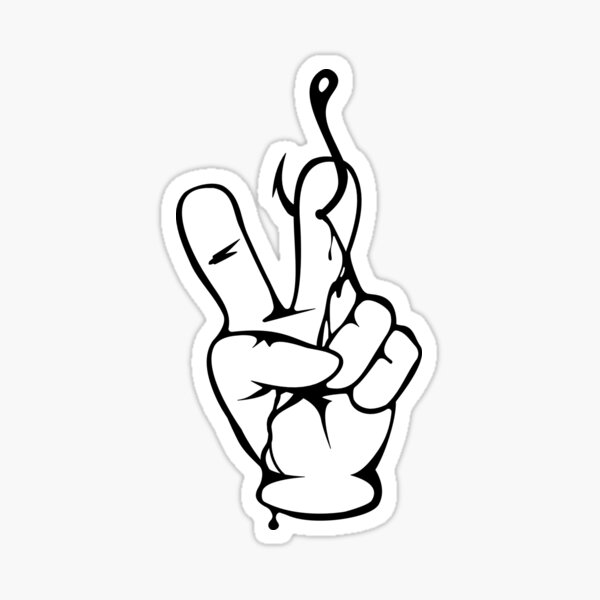Artikel-Vorschau von Peace-Zeichen - Anglerhand - Nokidding-Fishing.com, designt und verkauft von fruehmorgens.