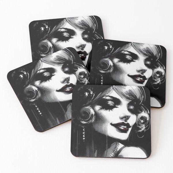 Item preview, Noir Vintage Femme Fatale's Enigmatic Smile designed and sold by RESToRAPTOR.