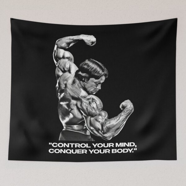Item preview, Stoic Quote "Control your mind, conquer your body." Arnold. schwarzenegger Fan art designed and sold by HuzaifaNaveedh.
