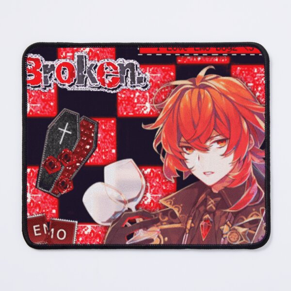 Item preview, GENSHIN IMPACT Diluc I Love Emo Boys Picmix edit designed and sold by cheapfan.