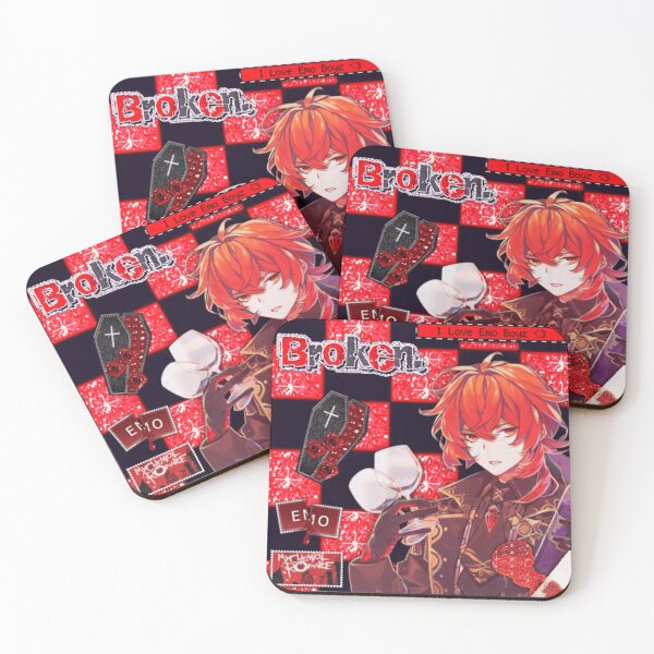 Item preview, GENSHIN IMPACT Diluc I Love Emo Boys Picmix edit designed and sold by cheapfan.