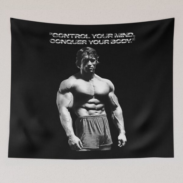 Item preview, Stoic Quote "Control your mind, conquer your body." Arnold. schwarzenegger Fan art designed and sold by HuzaifaNaveedh.