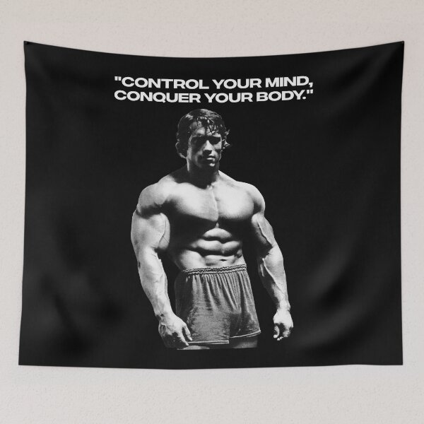 Item preview, Stoic Quote "Control your mind, conquer your body." Arnold. schwarzenegger Fan art designed and sold by HuzaifaNaveedh.