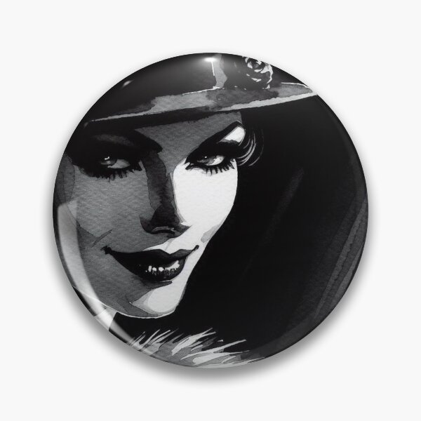 Item preview, Noir Vintage Fatale Woman enigmatic smile designed and sold by RESToRAPTOR.