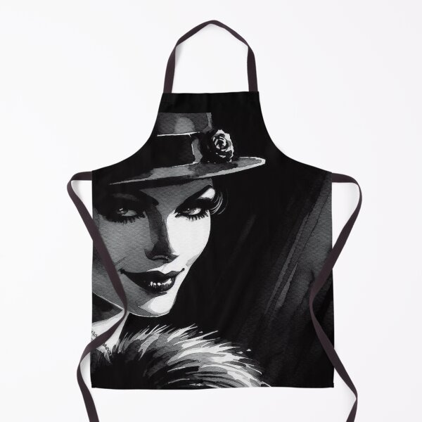 Item preview, Noir Vintage Fatale Woman enigmatic smile designed and sold by RESToRAPTOR.