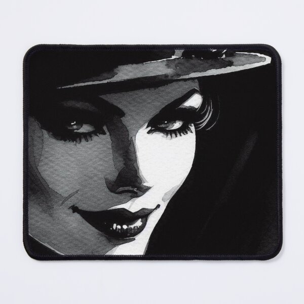 Item preview, Noir Vintage Fatale Woman enigmatic smile designed and sold by RESToRAPTOR.