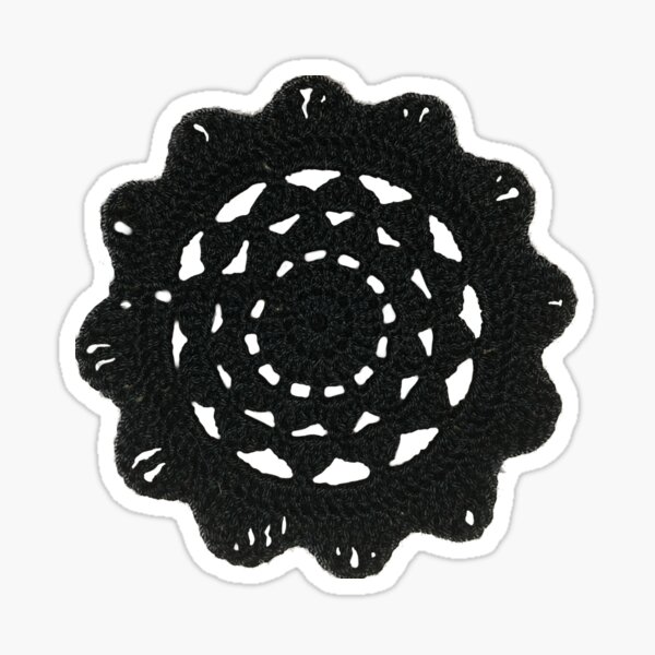 Item preview, Black lace crochet flower designed and sold by Phoebew03.